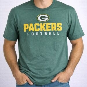 NFL Green Bay Packers Football T Shirt Mens L Green Team Apparel NWT